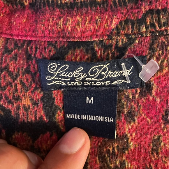 FREE SHIPPING 100% Rayon Red / Maroon “Lucky Brand” Midi Dress / Tunic - Picture 4 of 6